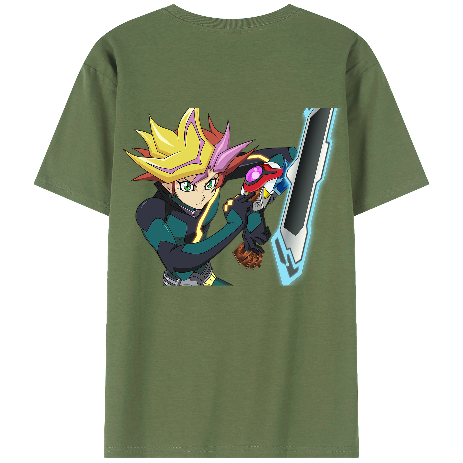 （画像用） 遊☆戯☆王 Yu-Gi-Oh! 綿100％ メンズ半袖Tシャツ（バックプリント） 通気性